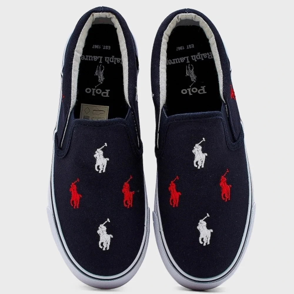 🖤🖤Polo Ralph Lauren Men’s Keaton Allover Pony Slip-On Sneaker